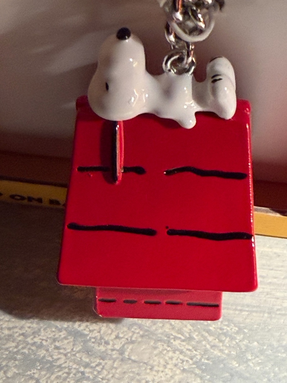 Peanuts Red Snoopy Doghouse Clip On Bag Charm with Silver Hardware. New - Picture 2 of 6